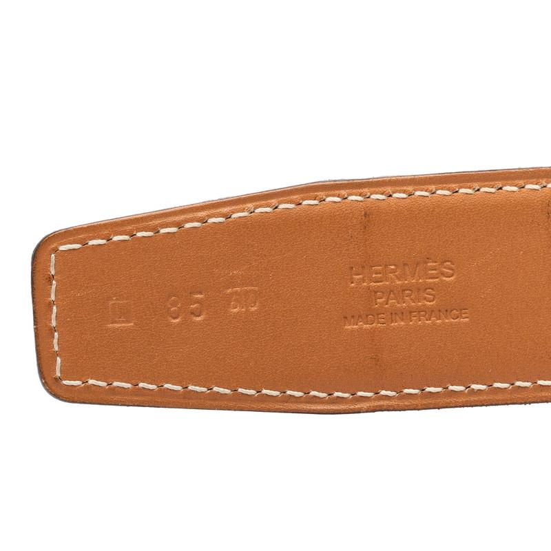 エルメス Hプレート ベルト サイズ:85 ブラック レザー レディース HERMES 【中古】_7