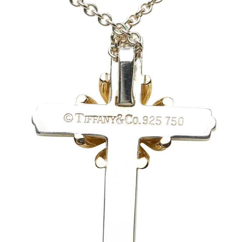 【美品・廃盤モデル】シグネチャークロスネックレス SV925 × ゴールド TIFFANY&Co.（ティファニー） シグネチャークロス ネックレス シルバー