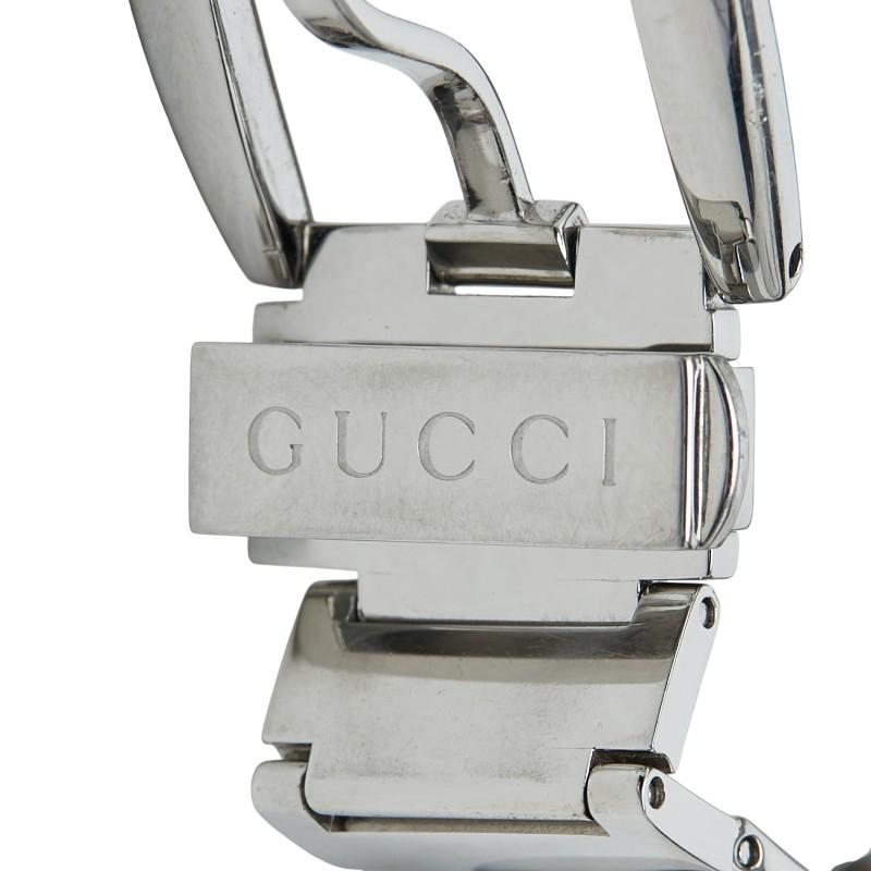 電池交換済 極美品 グッチ 110 クォーツ GG柄 シェル文字盤 シルバー GUCCI（グッチ） 腕時計 121.5 クオーツ ピンクシェル文字盤
