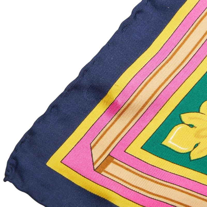 GUCCI（グッチ） フローラル スカーフ 大判 ネイビー マルチカラー