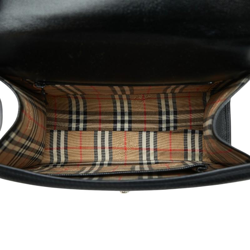 美品　バーバリー　ノバチェック　シャドーホース　レザー　ハンドバッグ　ブラック BURBERRY（バーバリー） ノバチェック シャドーホース ハンドバッグ