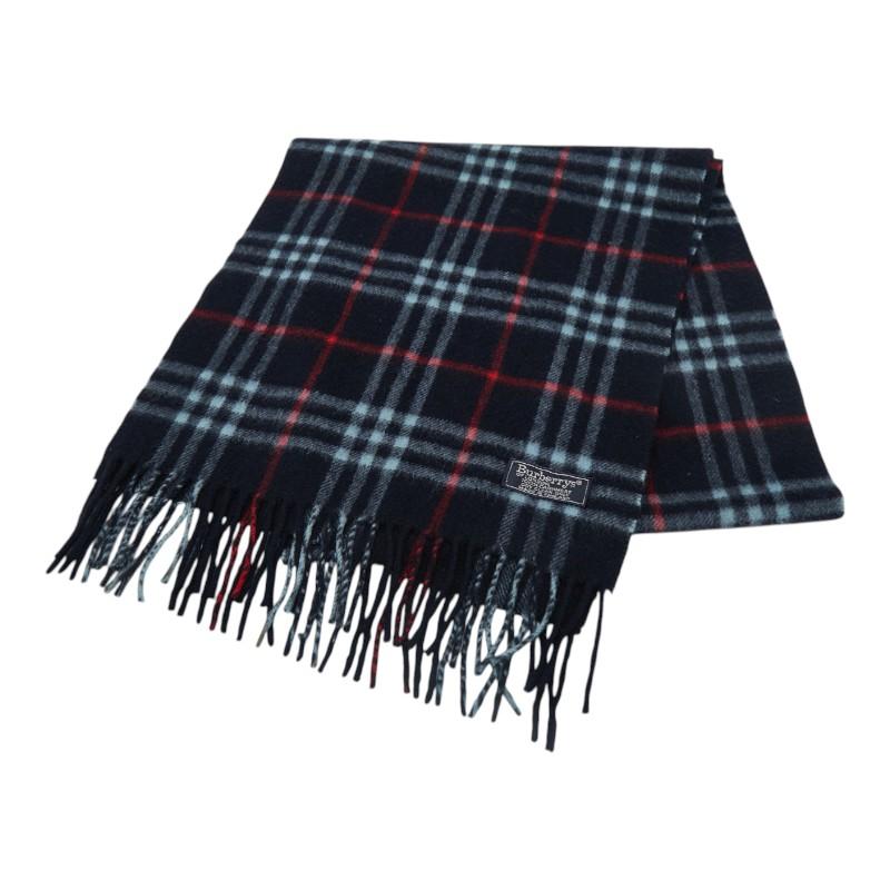 美品☆バーバリー☆マフラー☆チェック柄☆ネイビー☆ノバチェック☆カシミヤ 中古・古着通販】Burberry's (バーバリーズ) ノバチェックマフラー