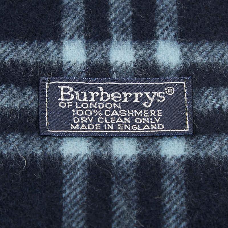 美品☆バーバリー☆マフラー☆チェック柄☆ネイビー☆ノバチェック☆カシミヤ BURBERRY（バーバリー） マフラー バーバリーチェック カシミヤ