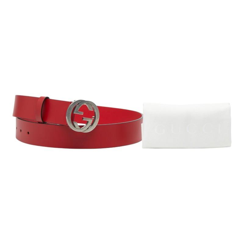 GUCCI ベルト　インターロッキング　G ロゴ　レッド　赤 GUCCI（グッチ） インターロッキングG Gロゴ ベルト 無地 546389