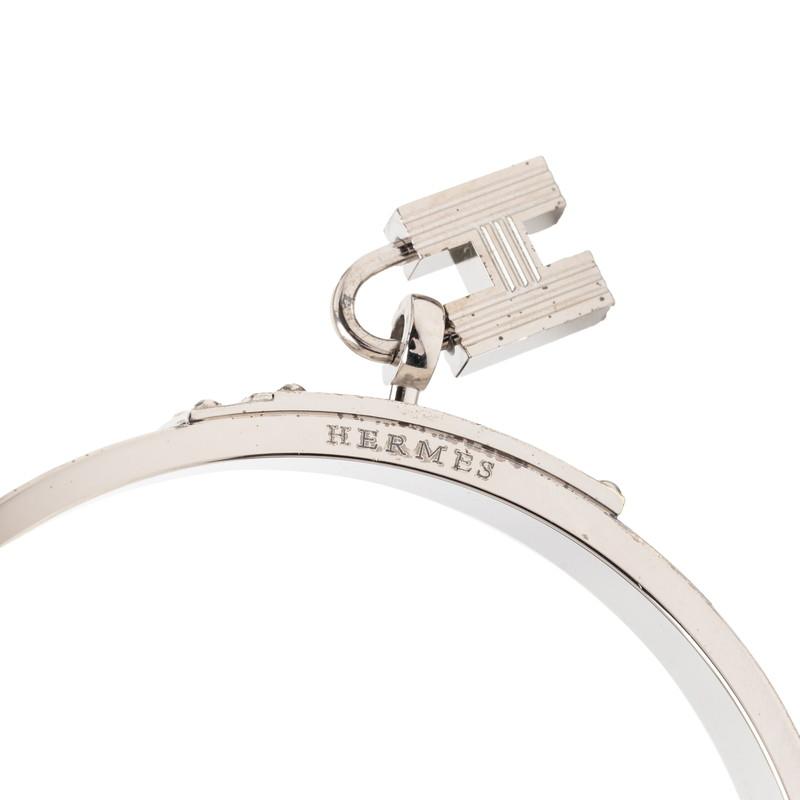 HERMES エルメス ケリーバングル シルバー×ブラックレザー HERMES（エルメス） ケリーバングル バングル シルバー ブラック
