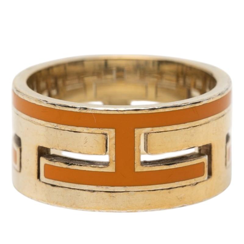 HERMESムーブアッシュゴールドリング美品 HERMES（エルメス） ムーブアッシュ リング 指輪 #53 ゴールド