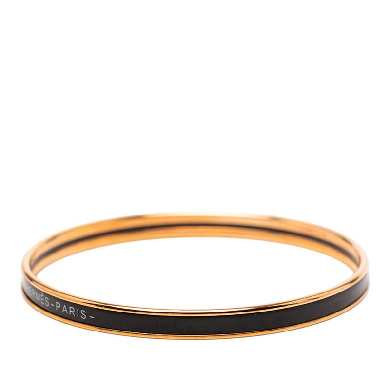 HERMES（エルメス） エマイユTPM バングル ゴールド ブラック メッキ 