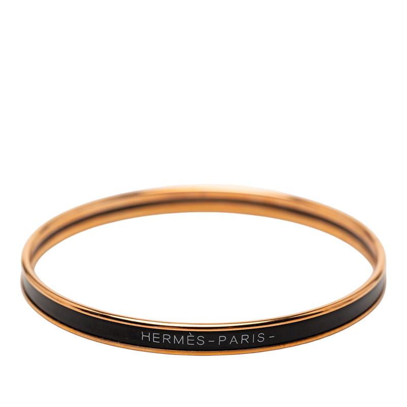 HERMES（エルメス） エマイユTPM バングル ゴールド ブラック メッキ