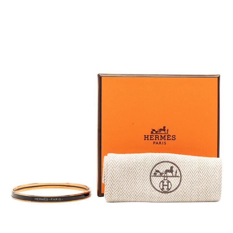 HERMES（エルメス） エマイユTPM バングル ゴールド ブラック メッキ