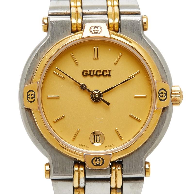 GUCCI（グッチ） 腕時計 9000L クオーツ ゴールド文字盤 ステンレス