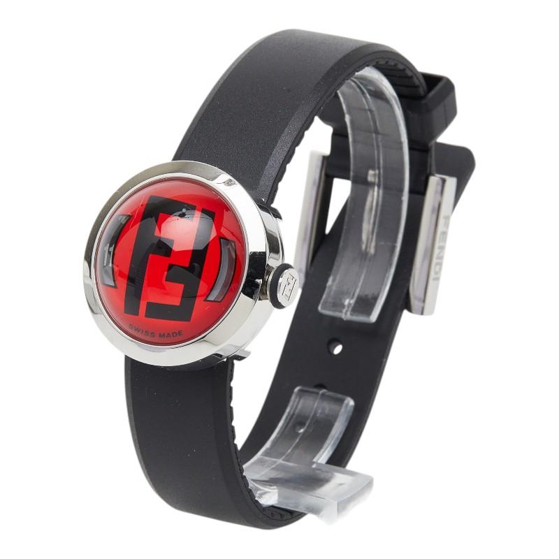 美品 フェンディ オロロジ ブースラ 腕時計 8010L クオーツ レッド文字盤 ラバー SS レディース FENDI 【1-0264702】 FENDI（フェンディ） オロロジ ブースラ 腕時計 8010L クオーツ レッド