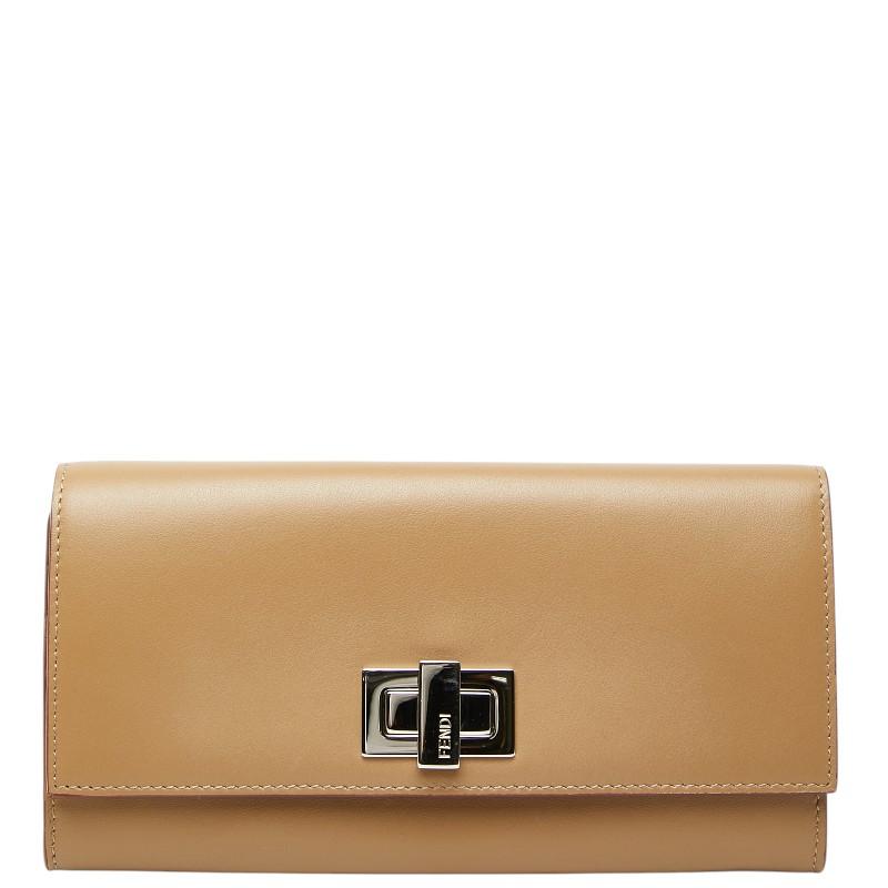 FENDI ブラウンレザー 長財布 【公式通販】