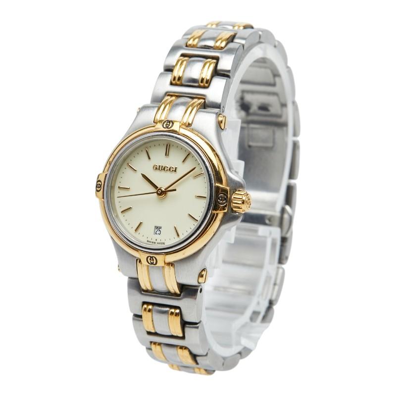 GUCCI グッチ 9040L クォーツ レディース 腕時計 11125736 GUCCI（グッチ） 腕時計 9040L クオーツ ベージュ文字盤 ステンレス