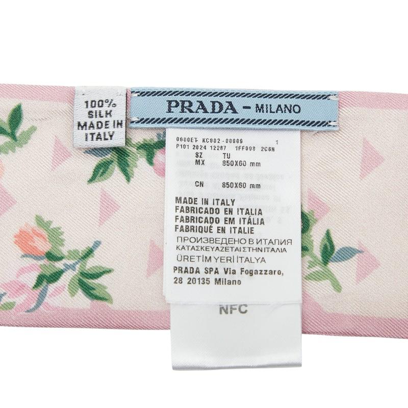 PRADA（プラダ） ツイリー フラワー モチーフ スカーフ 1FF008 ピンク