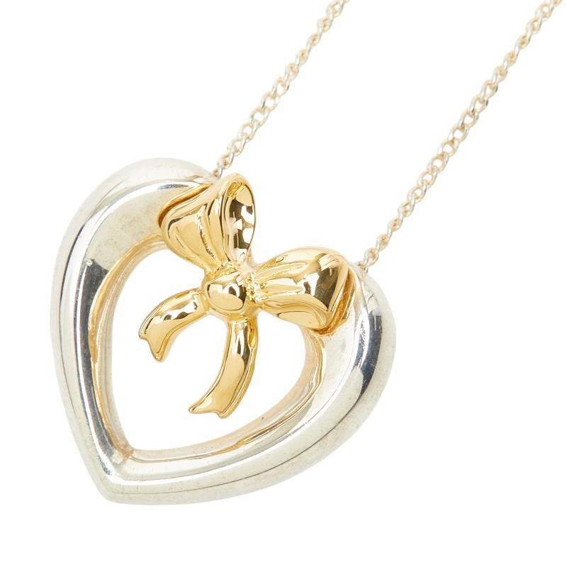 TIFFANY&Co. ティファニー ハートリボン ネックレス 925 K18 TIFFANY&Co.（ティファニー） ハートリボン ネックレス SV925 シルバー