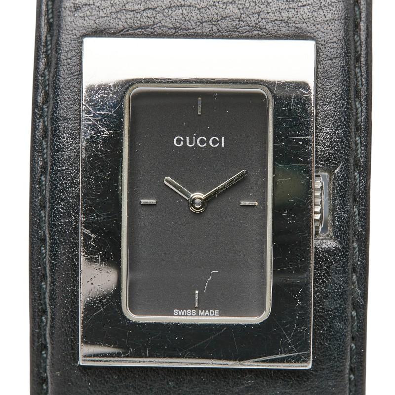 GUCCI グッチ 腕時計 7800L ブラックレザー GUCCI（グッチ） 腕時計 バングルウォッチ 7800L クオーツ ブラック