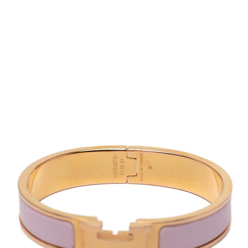エルメス クリックH PM バングル ゴールド ピンク メッキ エナメル レディース HERMES 【中古】_3