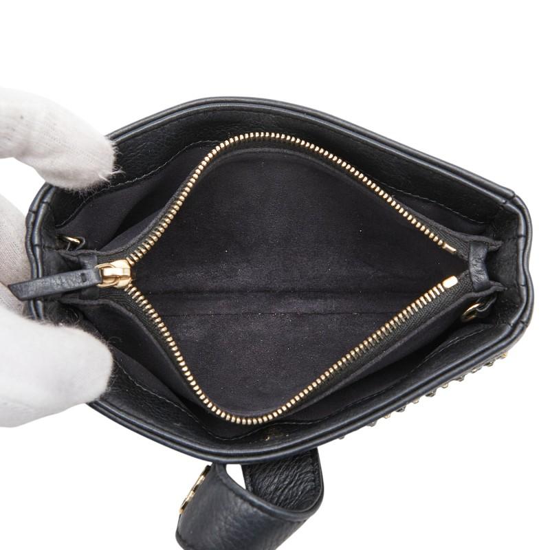 CHANEL（シャネル） ココマーク スタッズ ポーチ ブラック レザー