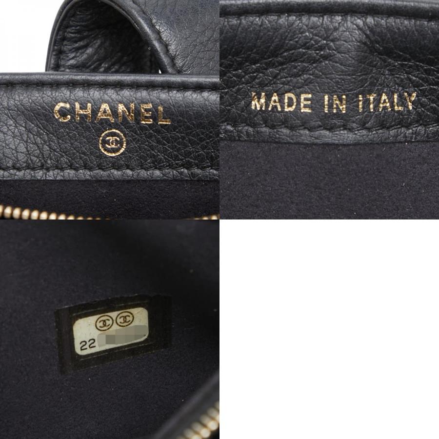 シャネル ココマーク スタッズ ポーチ ブラック レザー ラインストーン レディース CHANEL 【中古】_9