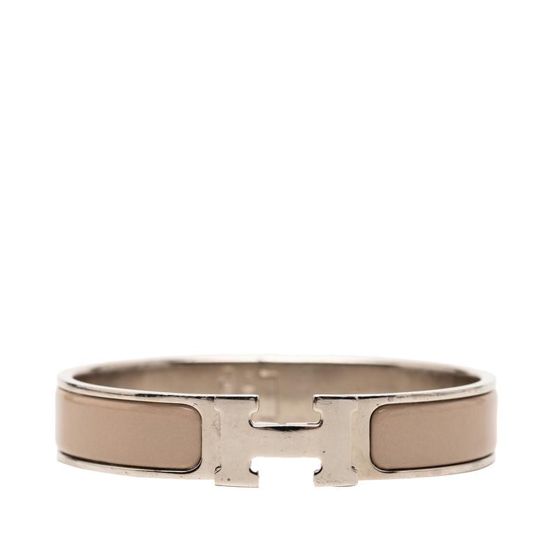 や*ん様 【正規品・美品】エルメス ブレスレット クリックH PMシルバー×オレ HERMES（エルメス） クリックH PM ブレスレット シルバー グレー