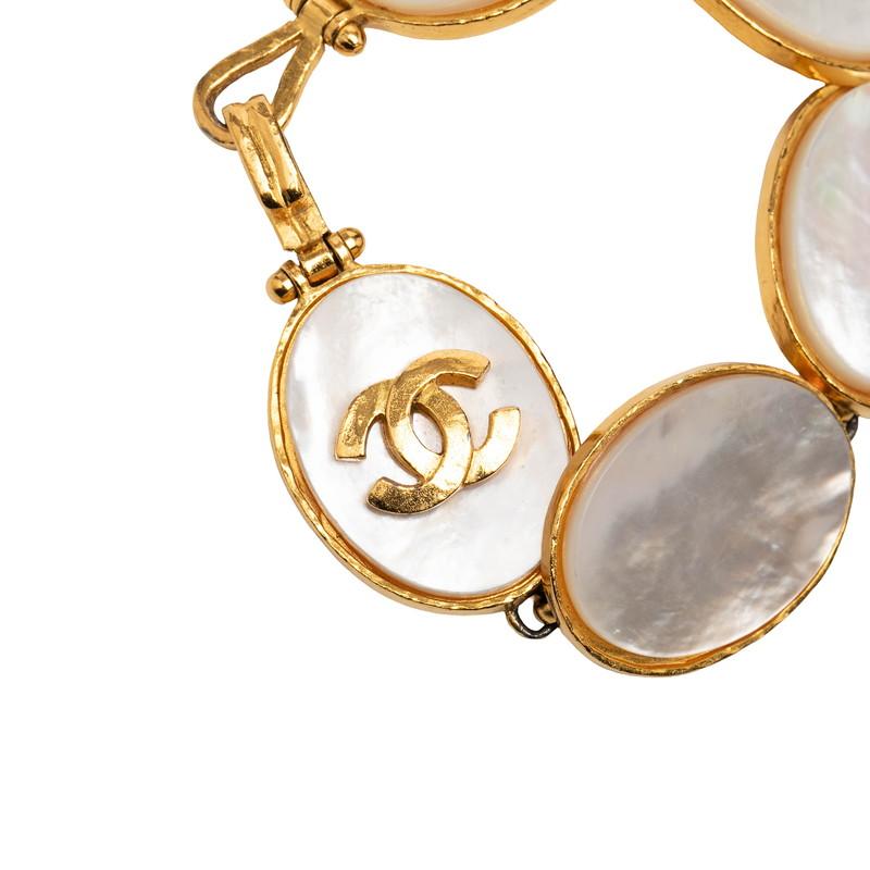 シャネル ココマーク バングル ゴールド ホワイト メッキ レディース CHANEL 【中古】_3