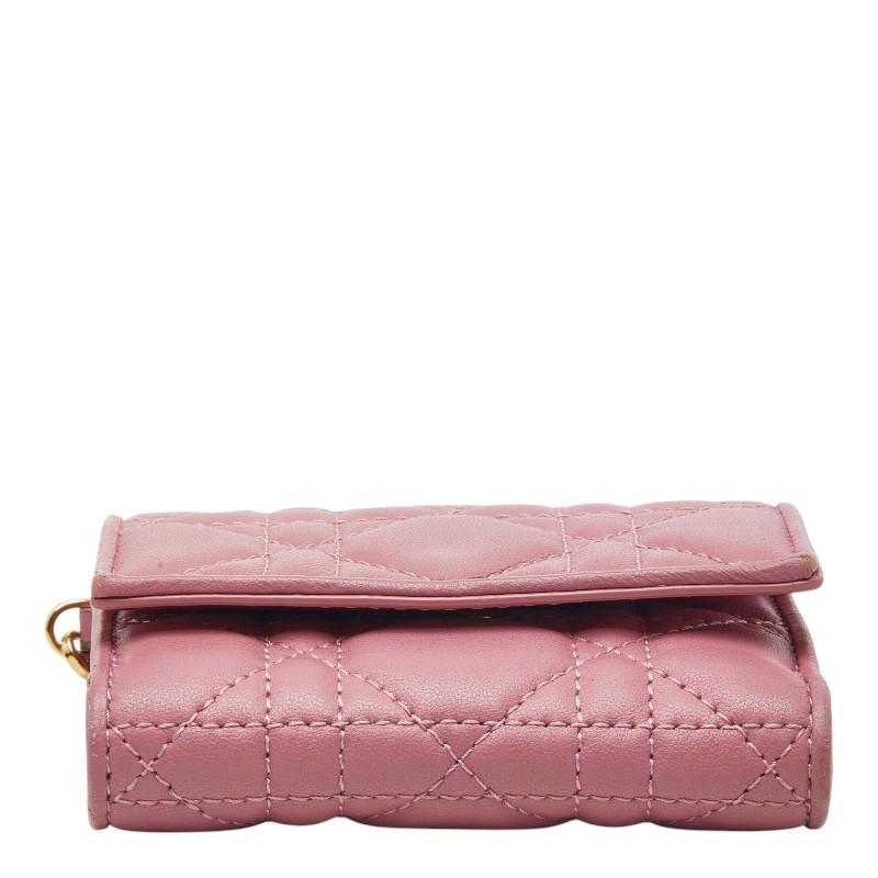 ディオール コンパクトウォレット カナージュステッチ 三つ折り財布 レザー レディース Dior 【1-0265879】 ディオール コンパクトウォレット カナージュステッチ 三つ折り財布