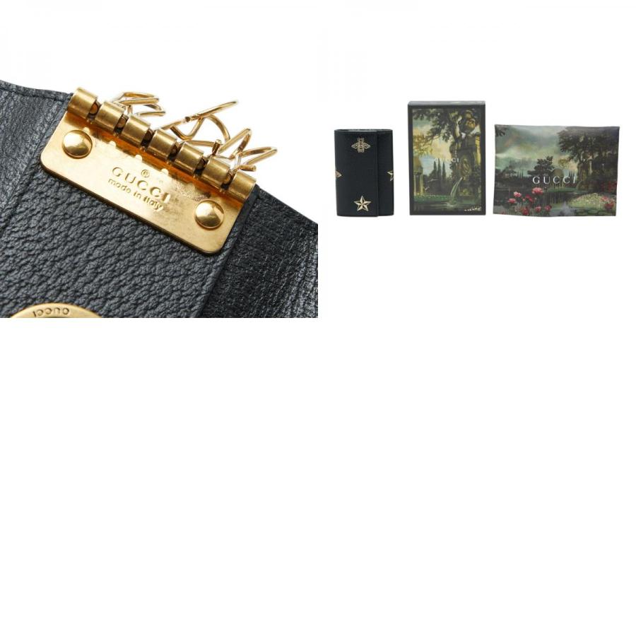 GUCCI（グッチ） アニマリエ ビー＆スター キーケース ブラック レザー 