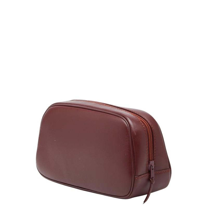 Cartier（カルティエ） ポーチ 小物入れ ワインレッド ボルドー レザー 