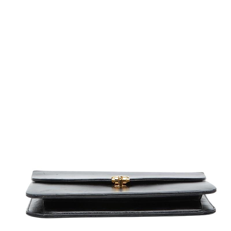 ディオール ヴィンテージ CDロゴ ショルダーバッグ レザー レディース Dior 【1-0266100】 ディオール ヴィンテージ CDロゴ ショルダーバッグ ブラック ゴールド