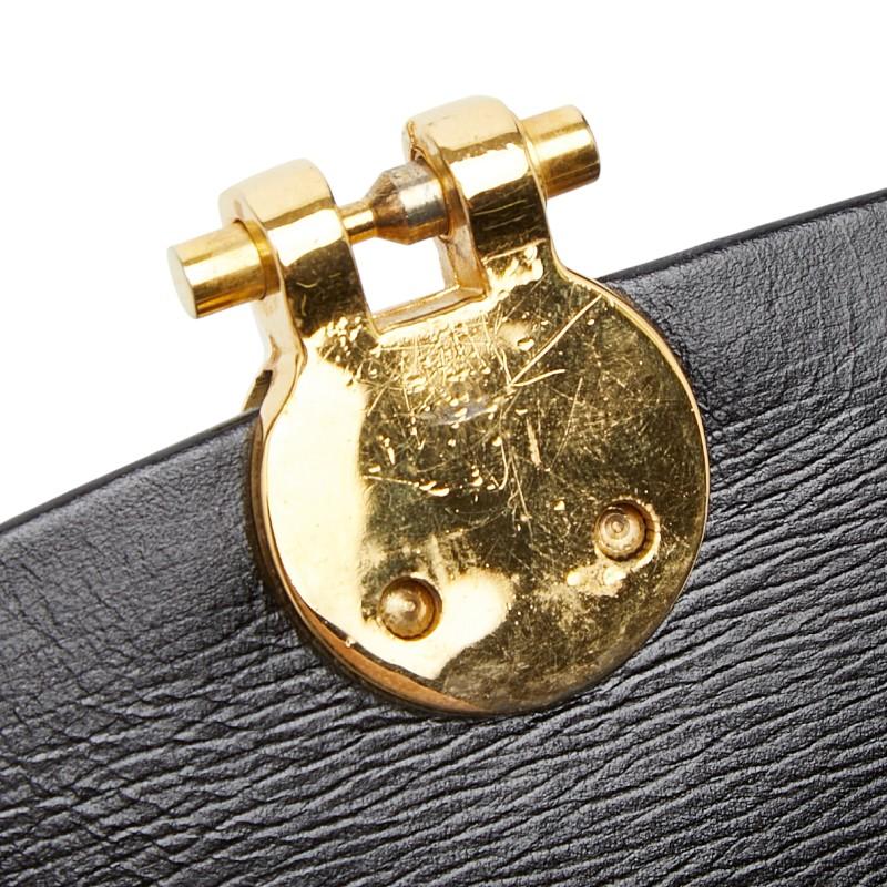 ディオール ヴィンテージ CDロゴ ショルダーバッグ レザー レディース Dior 【1-0266100】 ディオール ヴィンテージ CDロゴ ショルダーバッグ ブラック ゴールド