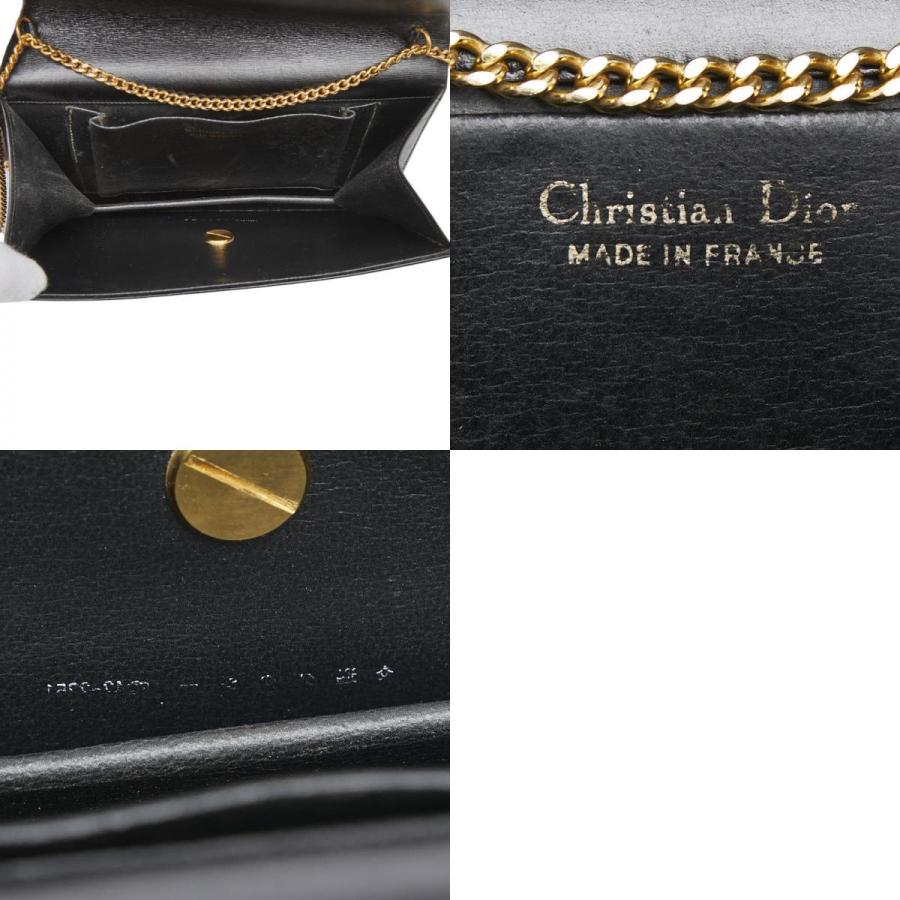 ディオール ヴィンテージ CDロゴ ショルダーバッグ レザー レディース Dior 【1-0266100】 ディオール ヴィンテージ CDロゴ ショルダーバッグ ブラック ゴールド