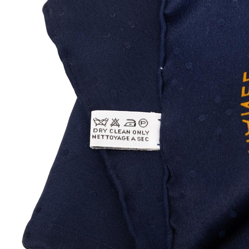 CHANEL（シャネル） ココマーク 総柄 スカーフ ネイビー イエロー