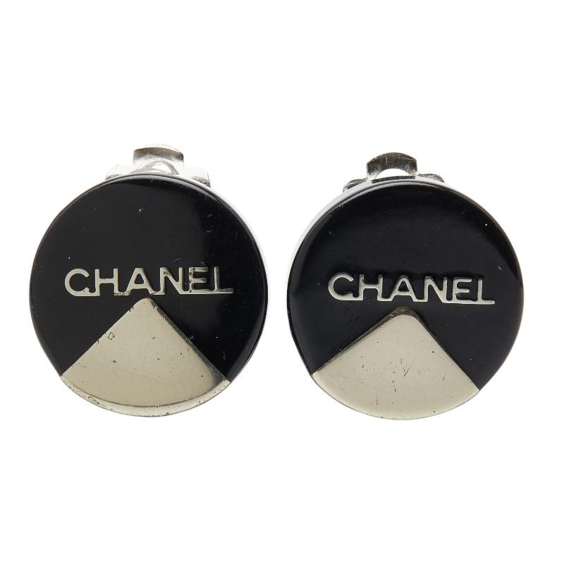 シャネル ラウンド イヤリング 00A刻印 ブラック プラスチック メタル レディース CHANEL 【中古】_1