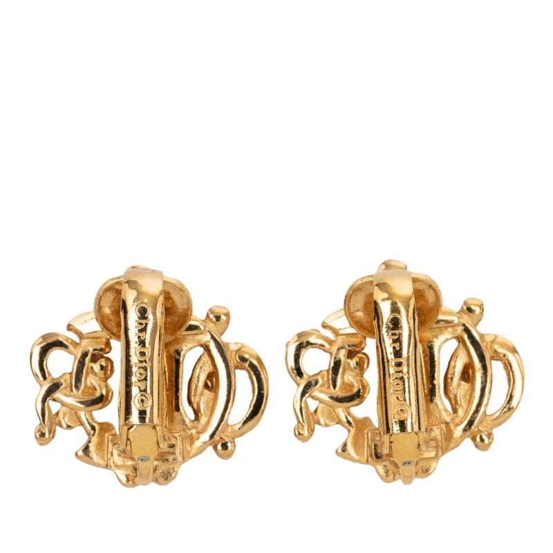 ディオール ロゴ イヤリング ゴールド メッキ レディース Dior 【中古】_1