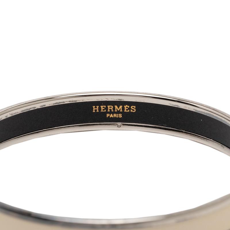 HERMES（エルメス） エマイユPM バングル シルバー アイボリー メタル