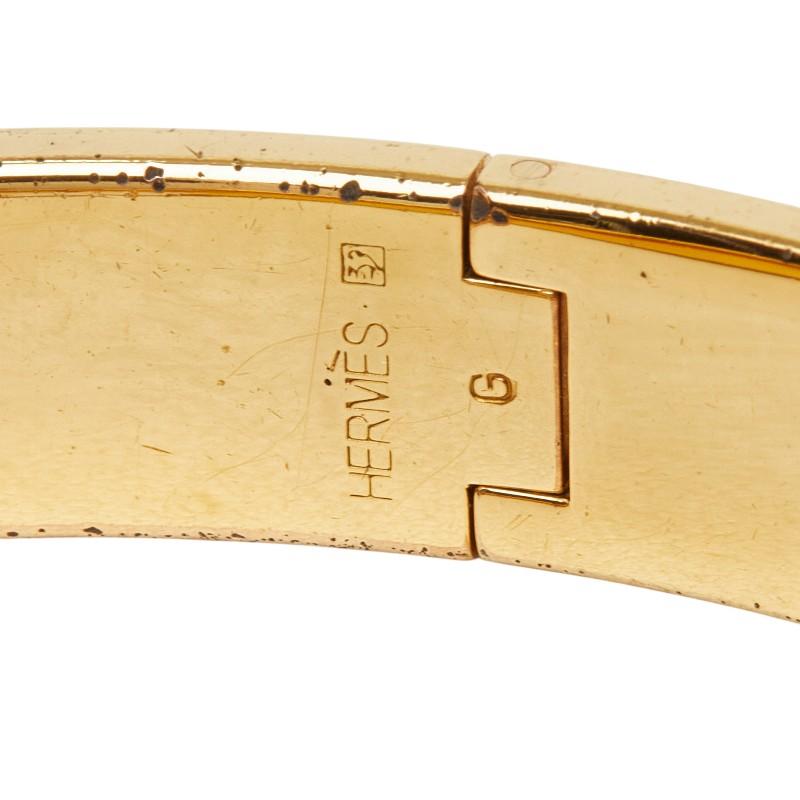 HERMES（エルメス） クリックH PM バングル ゴールド ブラック メッキ