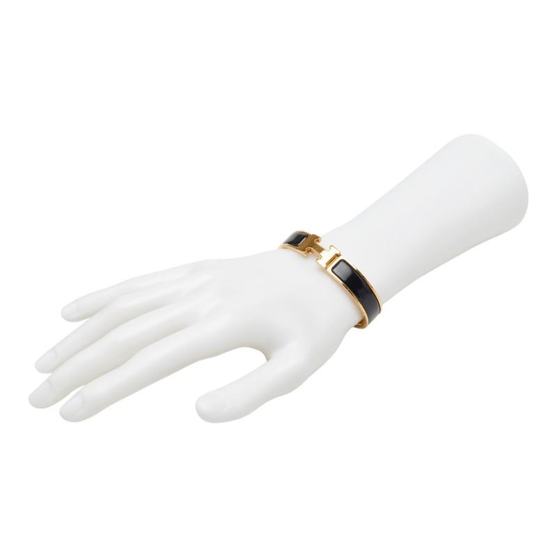 HERMES（エルメス） クリックH PM バングル ゴールド ブラック メッキ