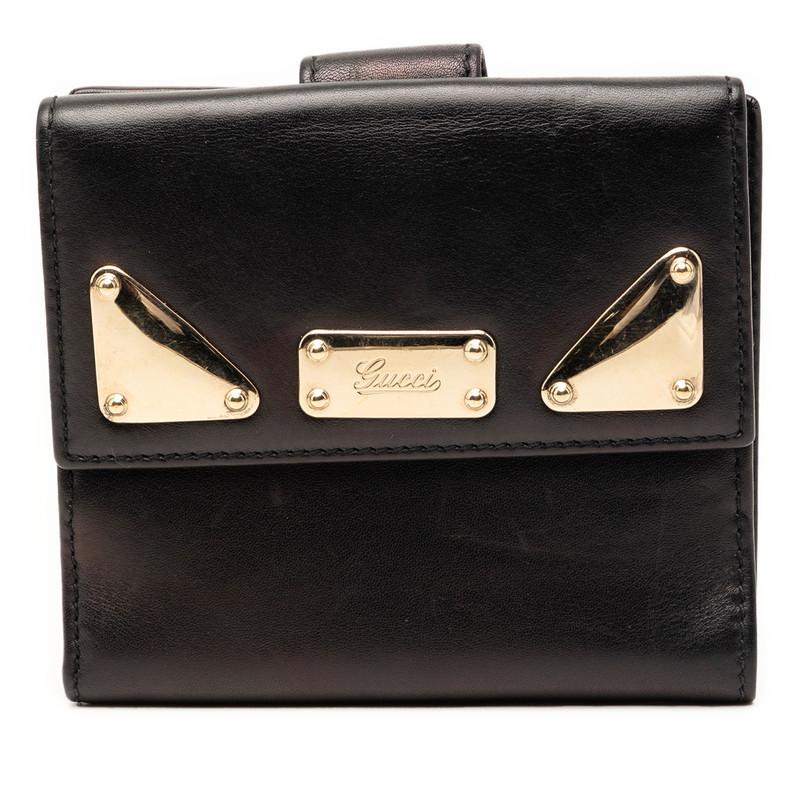 GUCCI（グッチ） 二つ折り財布 181896 ブラック レザー レディース