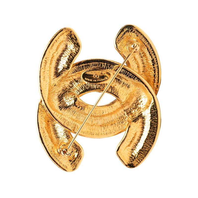 CHANEL（シャネル） マトラッセ ココマーク ブローチ ゴールド メッキ 