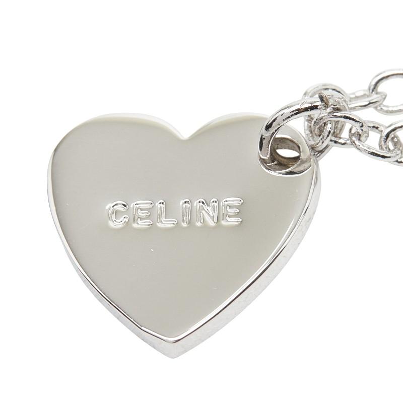 鴨様 セリーヌ ネックレス ロケット ペンダント マカダム ロゴ シルバー CELINE（セリーヌ） ハート マカダム ロゴ チャーム シルバー メタル
