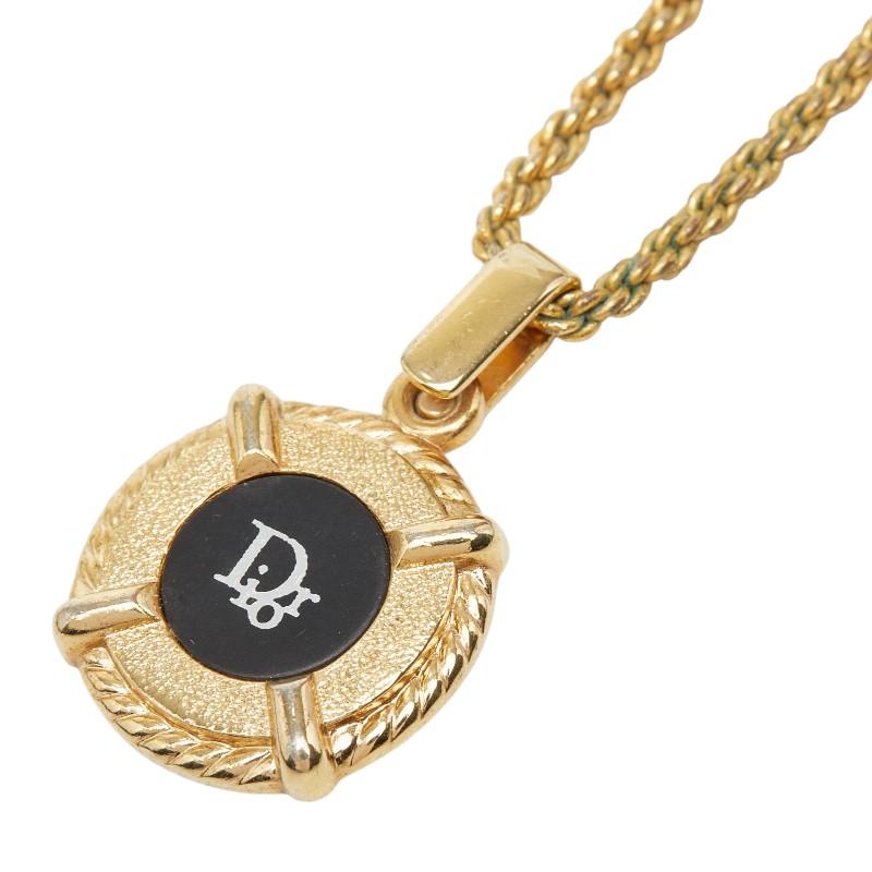 Christian Dior ネックレス ゴールドカラー クリスチャンディオール ロゴ ペンダント ネックレス ゴールド