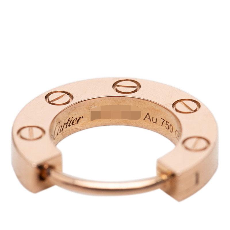 k18 フープ　ピアス　AU750 新品 Cartier（カルティエ） ラブ フープピアス 片側のみ K18PG ピンク