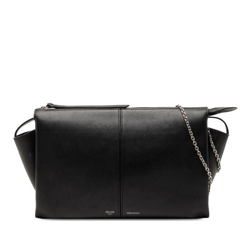 CELINE（セリーヌ） トリフォルド チェーン ショルダーバッグ ブラック