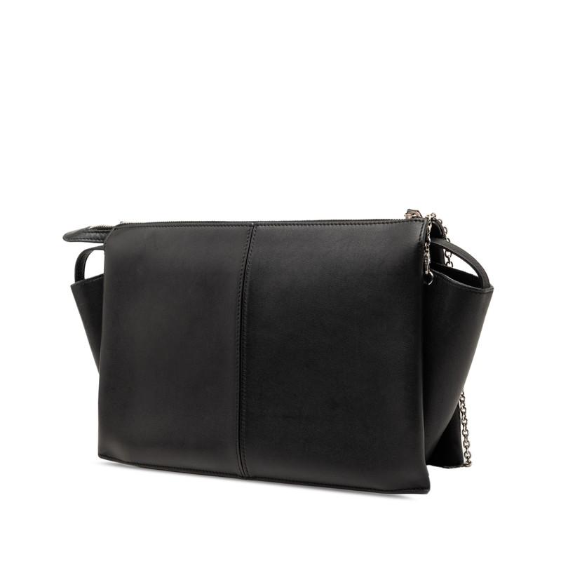 CELINE（セリーヌ） トリフォルド チェーン ショルダーバッグ ブラック