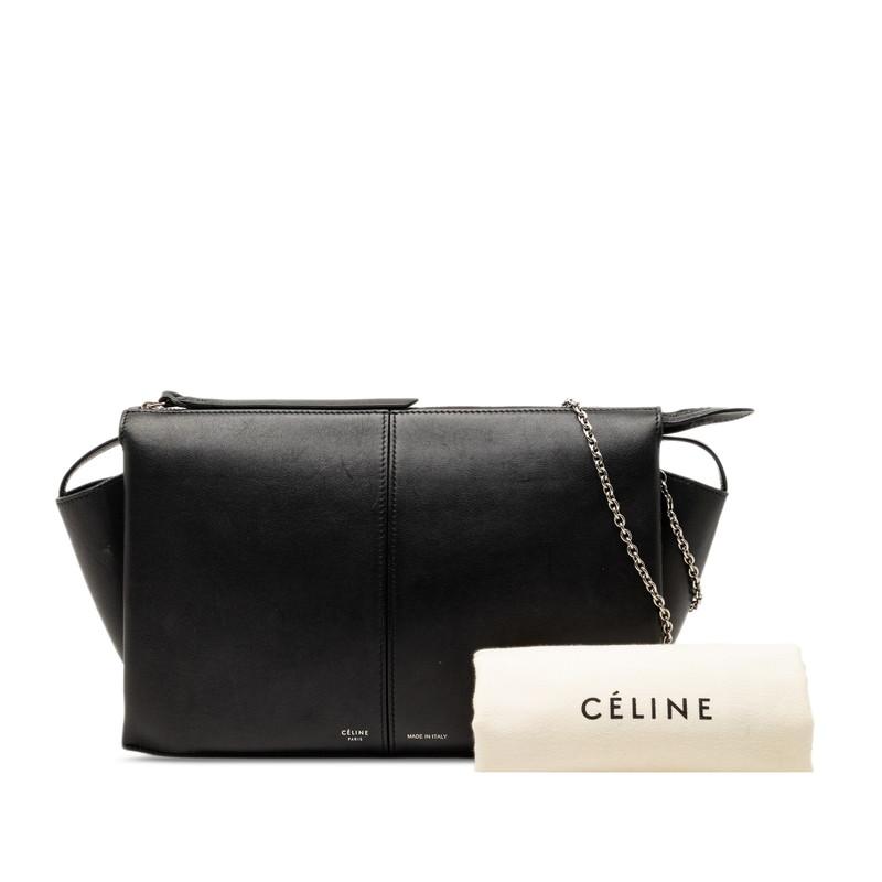 CELINE（セリーヌ） トリフォルド チェーン ショルダーバッグ ブラック