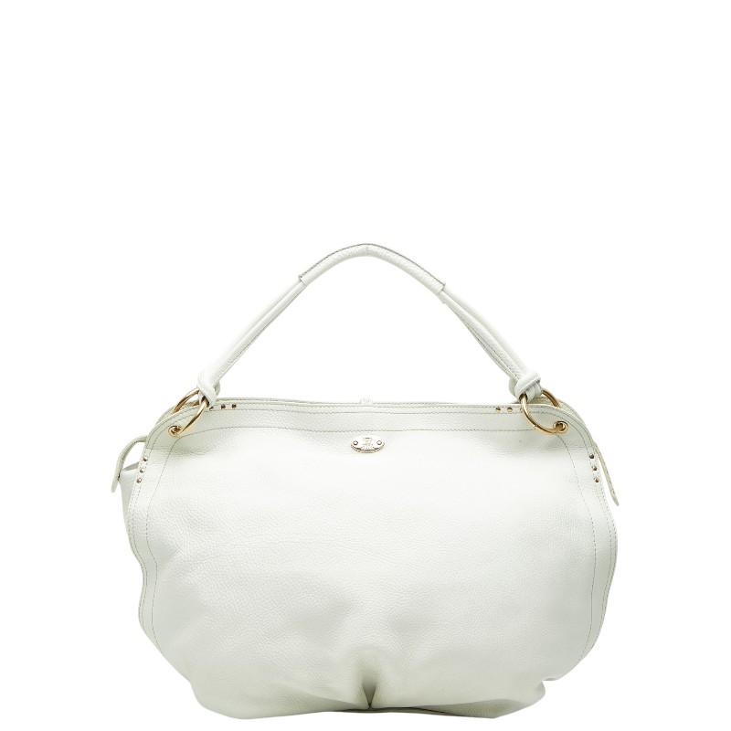 CELINE トートバッグ ホワイト CELINE（セリーヌ） トートバッグ ホワイト レザー レディース 【中古