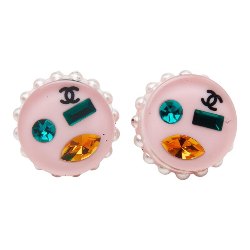 CHANELシャネルパールマルチカラーCCマークピアス CHANEL（シャネル） ココマーク ピアス ピンク マルチカラー