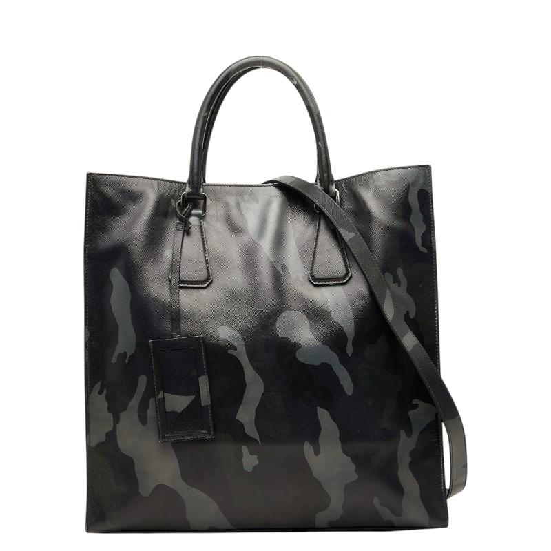PRADA プラダ　2way バッグ　迷彩柄　カモフラ　三角プレート　三角ロゴ PRADA（プラダ） 三角ロゴプレート カモフラージュ 迷彩 ハンドバッグ