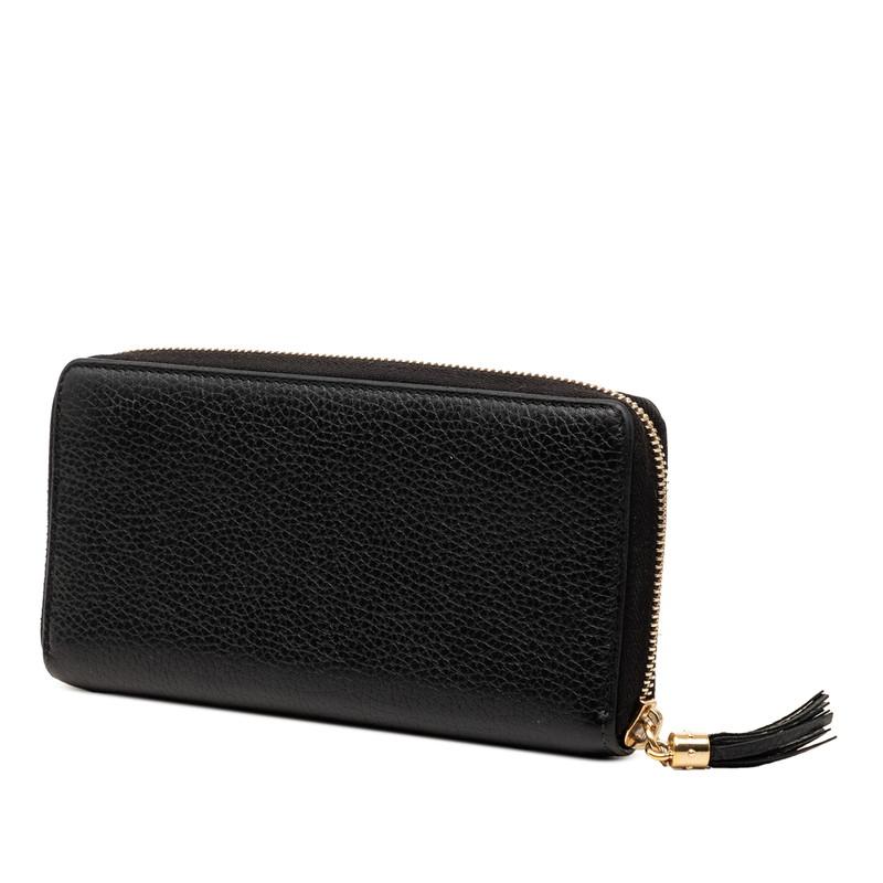 グッチ　長財布　エナメル　ソーホー　インターロッキング　タッセル　バイカラー　黒 GUCCI（グッチ） ソーホー インターロッキングG タッセル ラウンド
