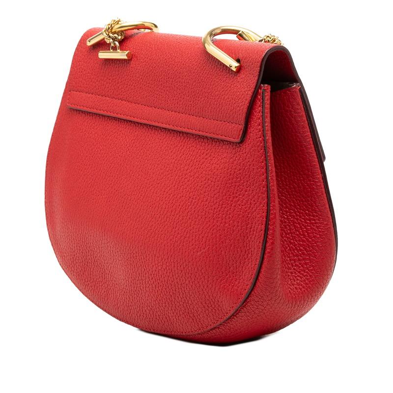 クロエドリューショルダーバック Chloe（クロエ） ドリュー チェーン ショルダーバッグ レッド レザー